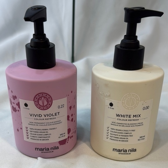 Maria Nila Stockholm, Vivid Violet & White Mix Color Refresh Hair Care Set, USED - Picture 1 of 10